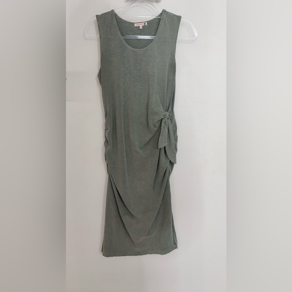 SUNDRY LIGHT SAGE TANK ROUCHED DRESS - Picture 4 of 5